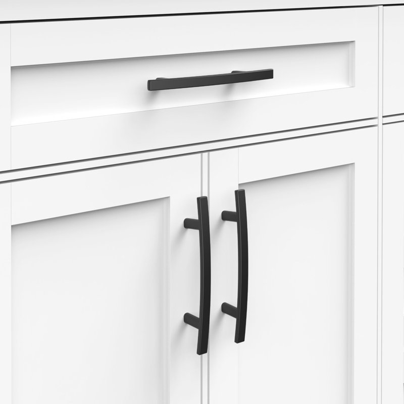 Black Modern Arched Cabinet Handles with Mounting Hardware