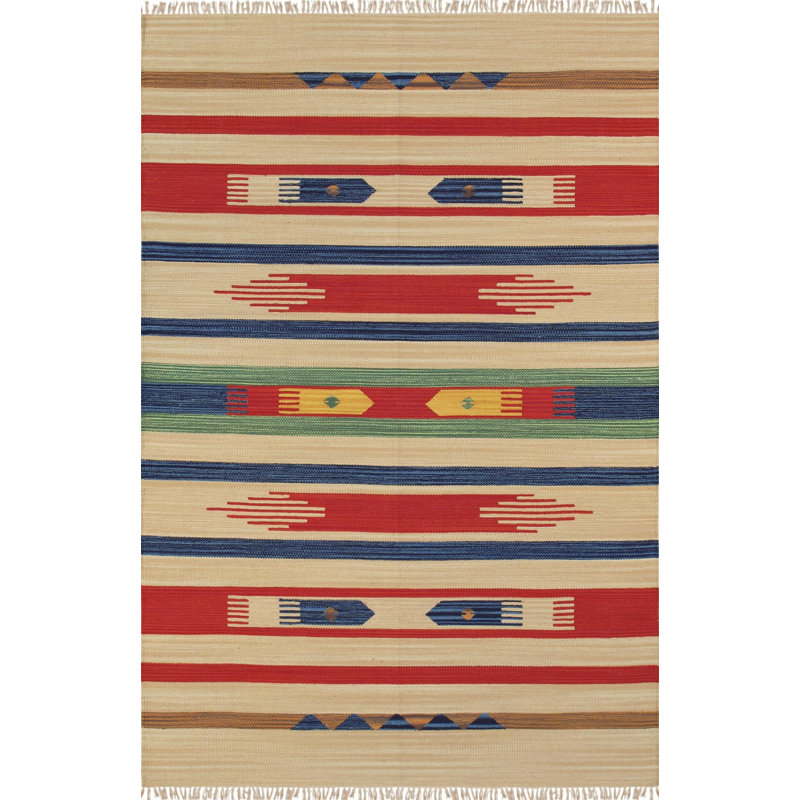 Anatolian Cotton Elegance 10' Square Area Rug in Blue and Beige