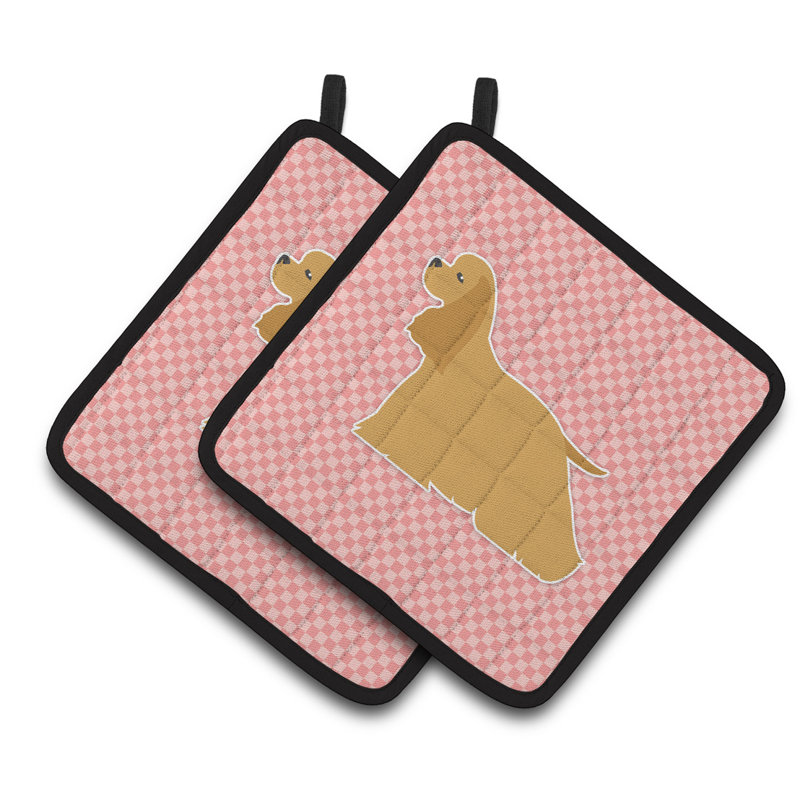 Cuisinier poignée à damier épagneul east urban home, Rose
