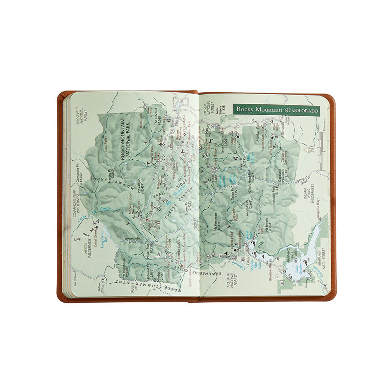 National Parks Leather Pocket Atlas, Green