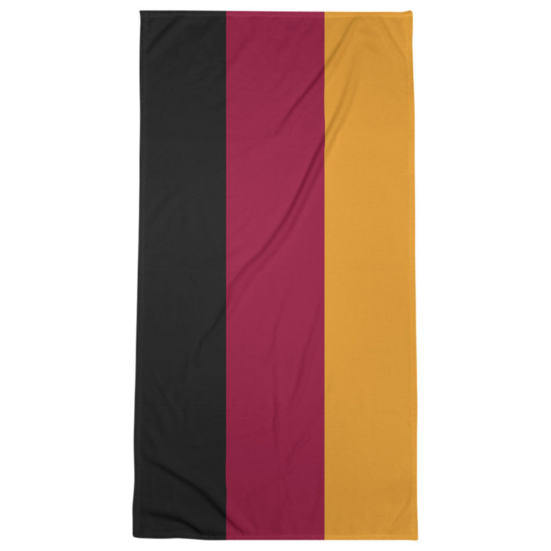 Cotton Blend Lightweight Bath Towel, Black/Red/Yellow