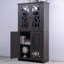 Buffet présentoir avec 4 portes en miroir en acrylique, armoire de rangement à tablettes réglables pour cuisine, salon, armoire de chambre à coucher, panneau de fibres à densité moyenne