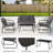 Patio 4-Piece Metal Sling Conversation Set With Grey Cushions-607146759