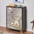 Painted Five-Drawer Silver Foil Accent Cabinet