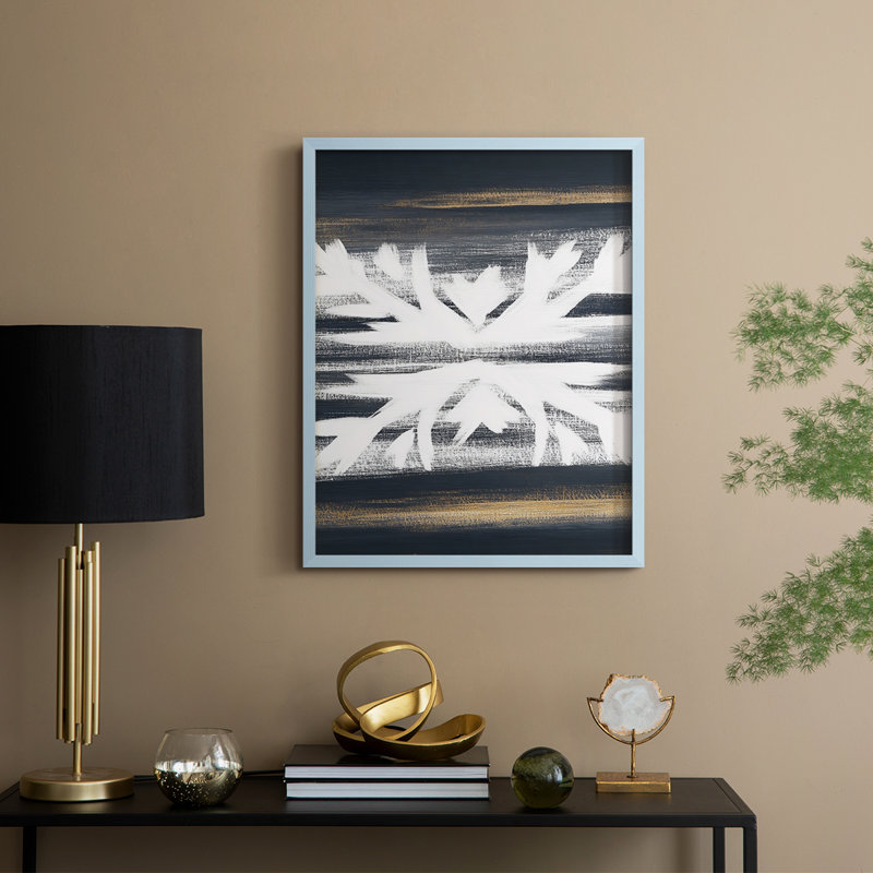 «Christmas Holiday Art» DCCLxxi, reproduction d'art encadrée - bois massif, Bleu, 21" H x 17" W