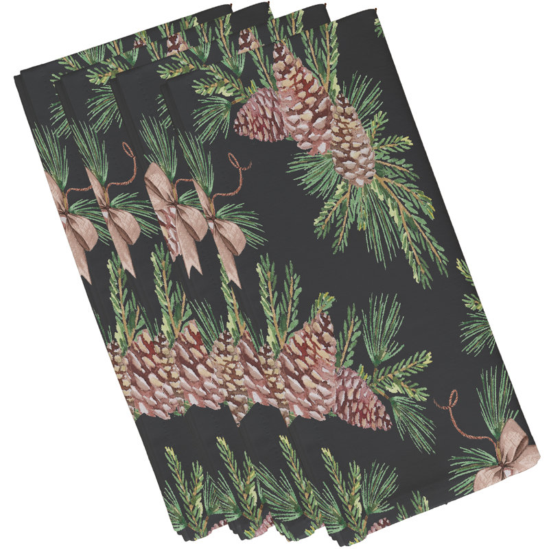 Ensemble de serviettes 4 pièces Kordell Greenery Holiday, Noir
