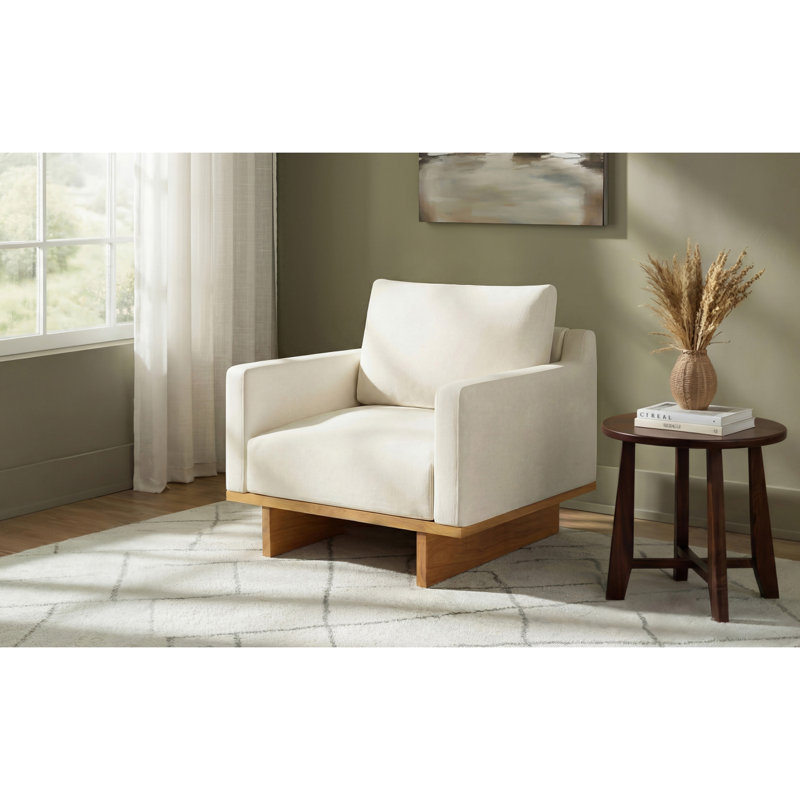 Chaise d'appoint moderne et minimaliste avec structure en bois massif, coussins moelleux et conception spacieuse - parfaite pour le salon, la chambre à coucher et le bureau