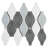 Handmade 12.01 in. x 9.65 in. Geometric Glossy Porcelain Mosaic Wall and Floor Tile-36932194