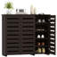 Armoire à chaussures étroite pour entrée avec 3 portes à lattes-1513766465