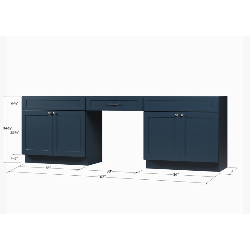 Base de meuble-lavabo double 102 po seulement, Bleu