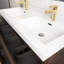 48 po Meuble-lavabo mural double avec plateau en résine blanche-104903849