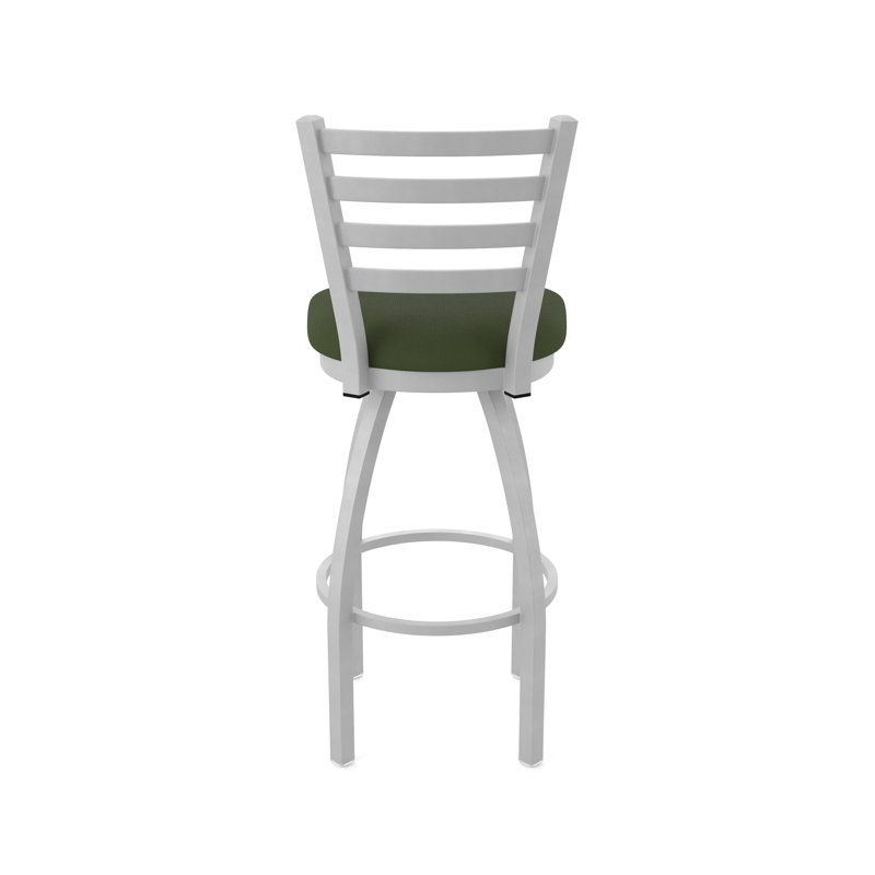 Jackie Swivel Stool, Anodized Nickel, Vinyl-Canter Pine, Bar Stool (30" Seat Height)