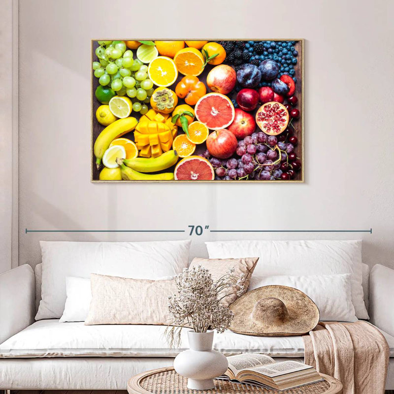Plateau de fruits, Cadre flottant en bois naturel, 43 po x 29 po