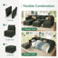 Canapé-lit modulaire en forme de U avec rangement Tremee - vert-1542576692
