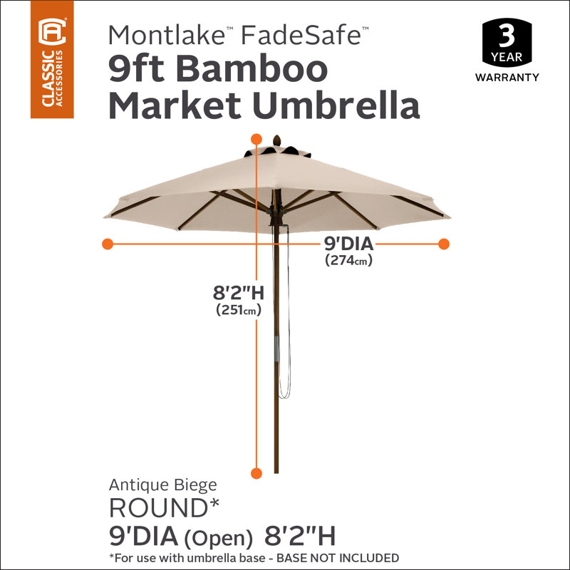 Ayvion 105.75'' Market Umbrella, Antique Beige