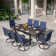 9 Pcs Patio Dining Set With Expandable Table
