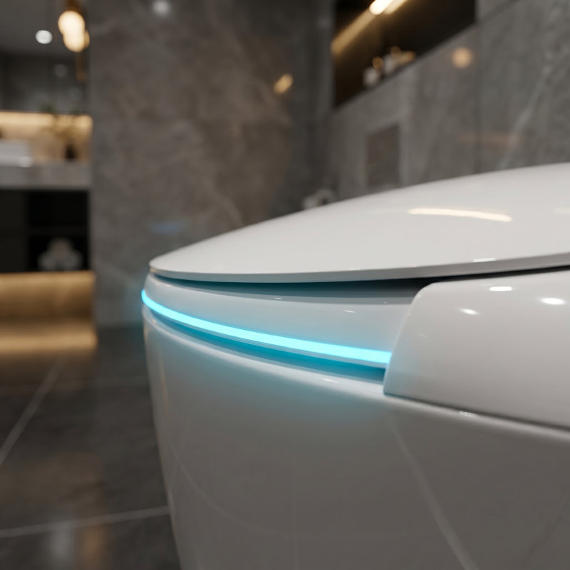 Smart One-Piece Toilet With Bidet, Auto Open/Close, Foot Sensor, Heated Seat & Dryer, White
