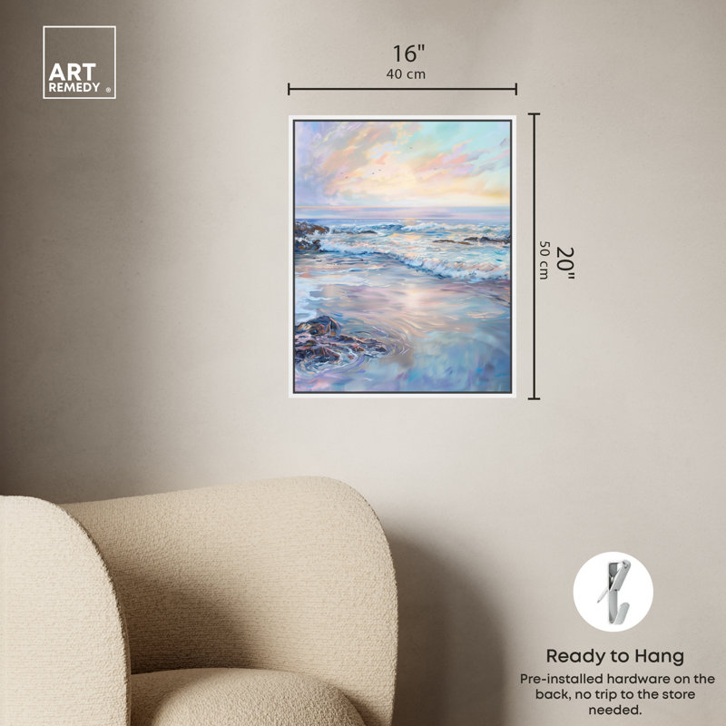 Rivage de rêve, Cadre blanc, H 21 po x l 17 po
