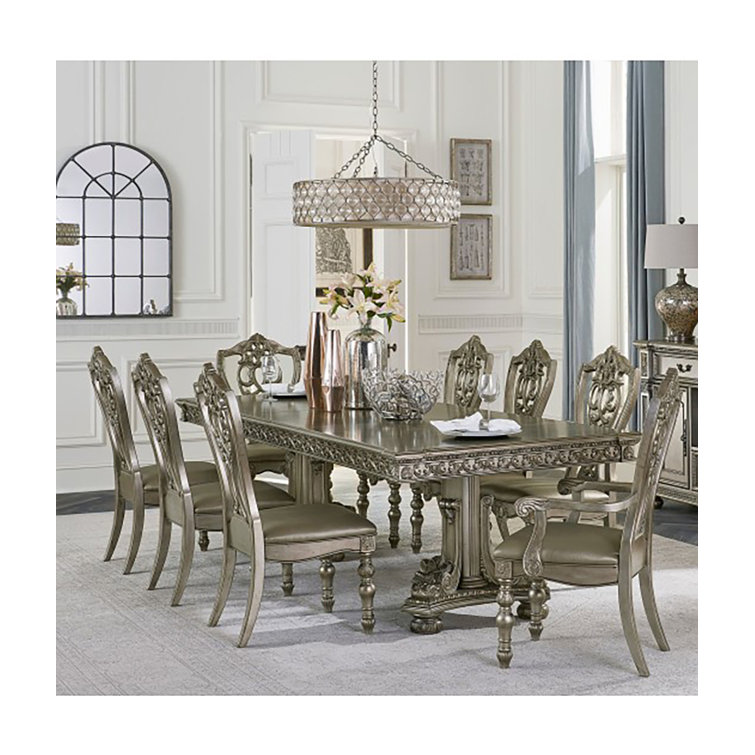 AndrewHomeStudio Gibbos 9-pcs Dining Table Set | Wayfair