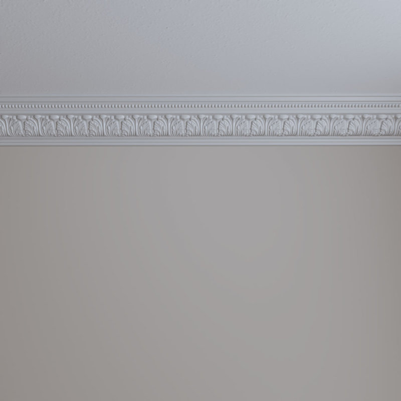 Primed White Polyurethane Palmetto Crown Moulding 94.5"