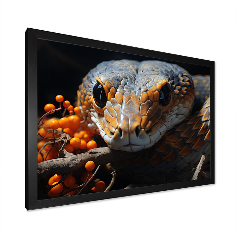 Afrique, serpents, couloirs sur toile, H 12 po x l 20 po x P 1 po, Cadre photo noir