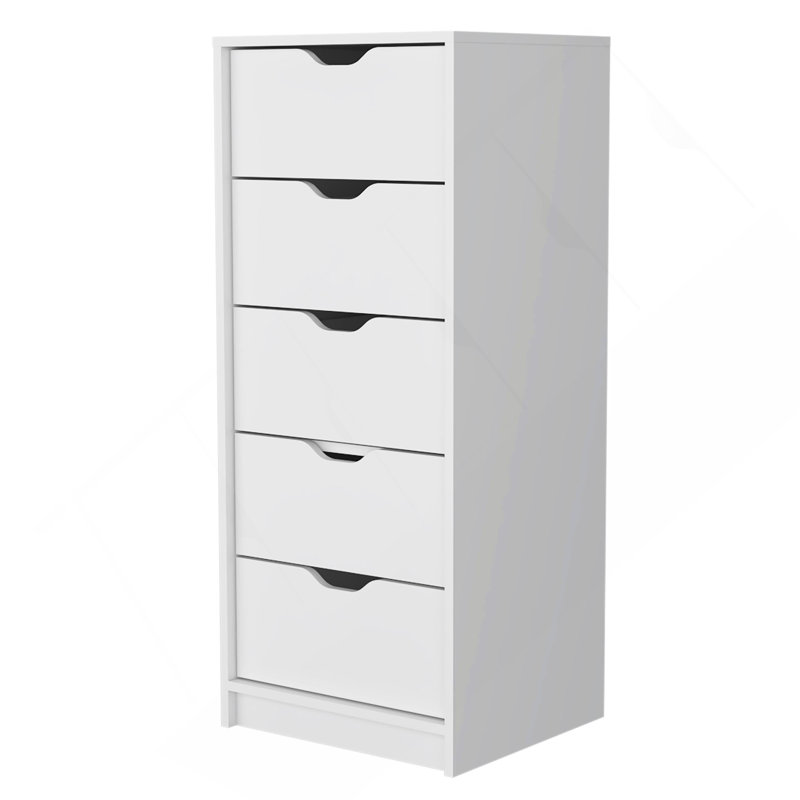 Commode 5 tiroirs Logan, Blanc
