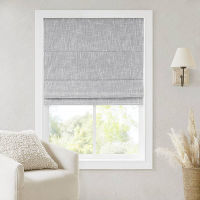 Quincy Light Grey Blackout Cordless Single 33x64" Roman Shade