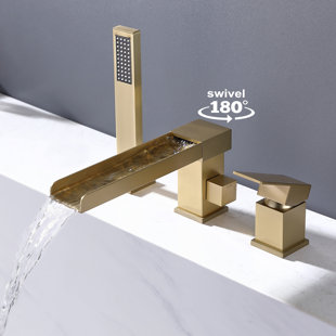 Robinet de baignoire cascade pivotant à fixation sur le comptoir à poignée simple