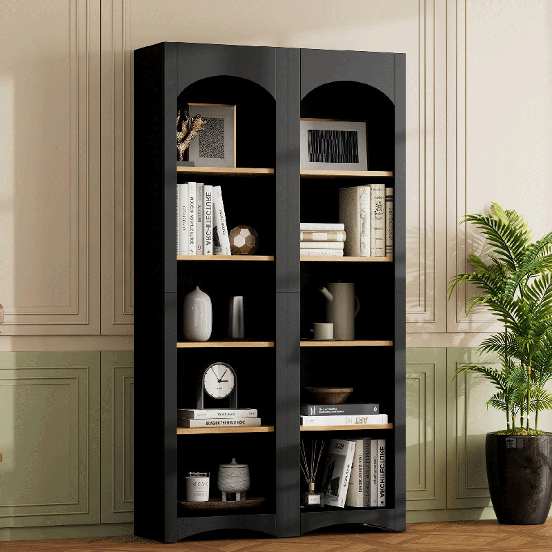 Armoire de rangement autoportante de 72 po de hauteur à cinq tablettes avec tablettes réglables, noir, Noir
