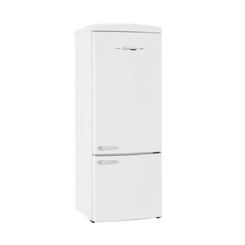 Réfrigérateur à congélateur inférieur sans givre 28 po Classic Retro 28,7 pi³ en été, Energy Star, Blanc