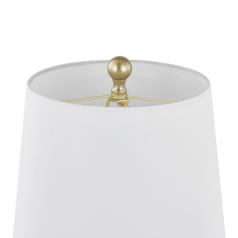 17.25" Resin Pug Table Lamp With Shade, White, Gold