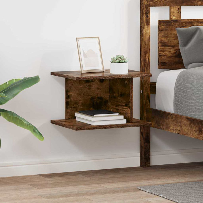 40cm W Manufactured Wood Bedside Table, Walnut
