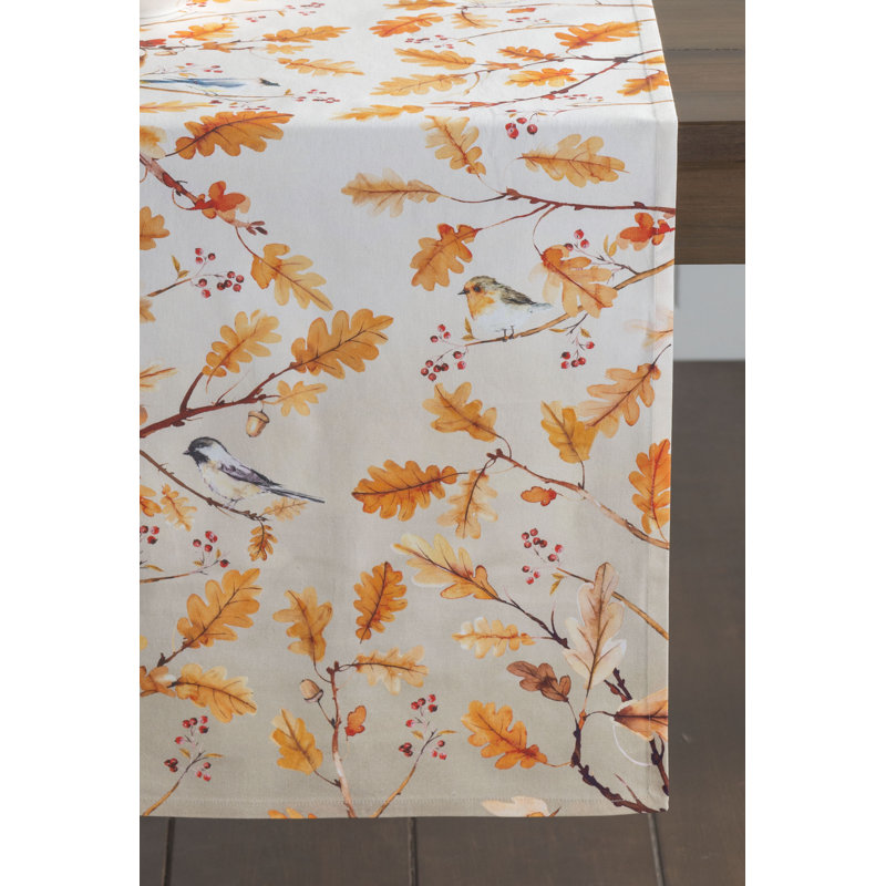 Floral 100% Cotton Table Runner, 72" L x 14.5" W
