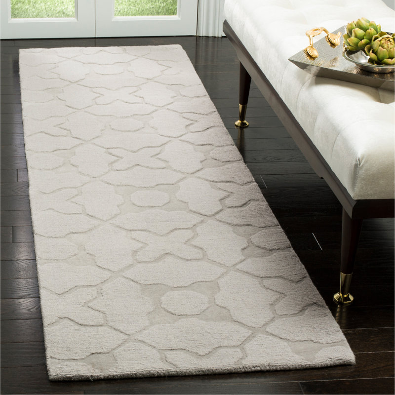 Tapis géométrique en laine tissé à la main Soukup, Tapis de couloir 2 pi 3 po x 10 pi