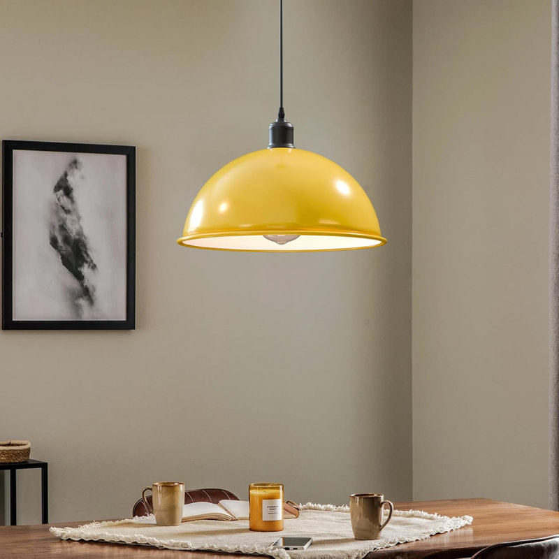 1 - Light Dome Pendant, Yellow