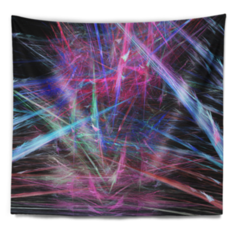 Tapisserie de motif fractal rose bleu, H 78 po x l 92 po