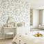 Blue White Bird Floral Peel & Stick Wallpaper | Self-Adhesive Vinyl