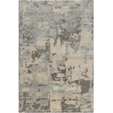 Rupec White Abstract Area Rug