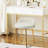 Vanity Chair with Low Back Accent Stool Makeup Chair for Bedroom Bathroom and Living Room, Faux Leather, White-398393691