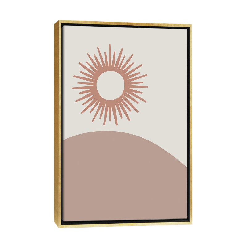 Le soleil-impression d’art graphique, Gold Frame, Pas de tapis, H 48 po x l 32 po x P 1,5 po