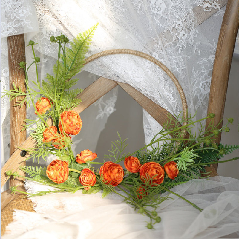 Panier suspendu pivoine artificiel en anneau floral