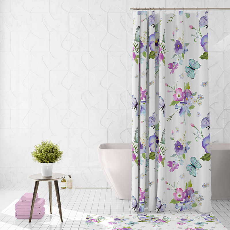 Mindarie Floral Shower Curtain, 83" H x 70" W