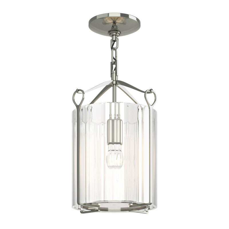 Bow 1 - Light Semi Flush Mount, Sterling, Clear Fluted
