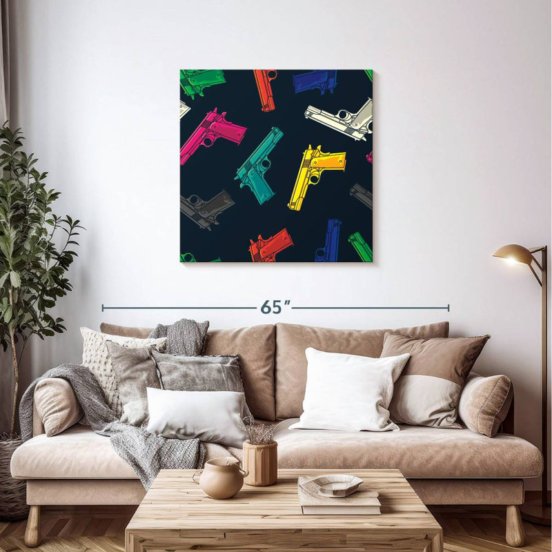 Pistolets colorés, H 36 po x l 36 po
