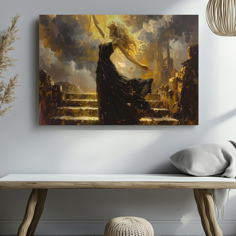 Art mural, sorcière et lumière, H 9 po x l 12 po