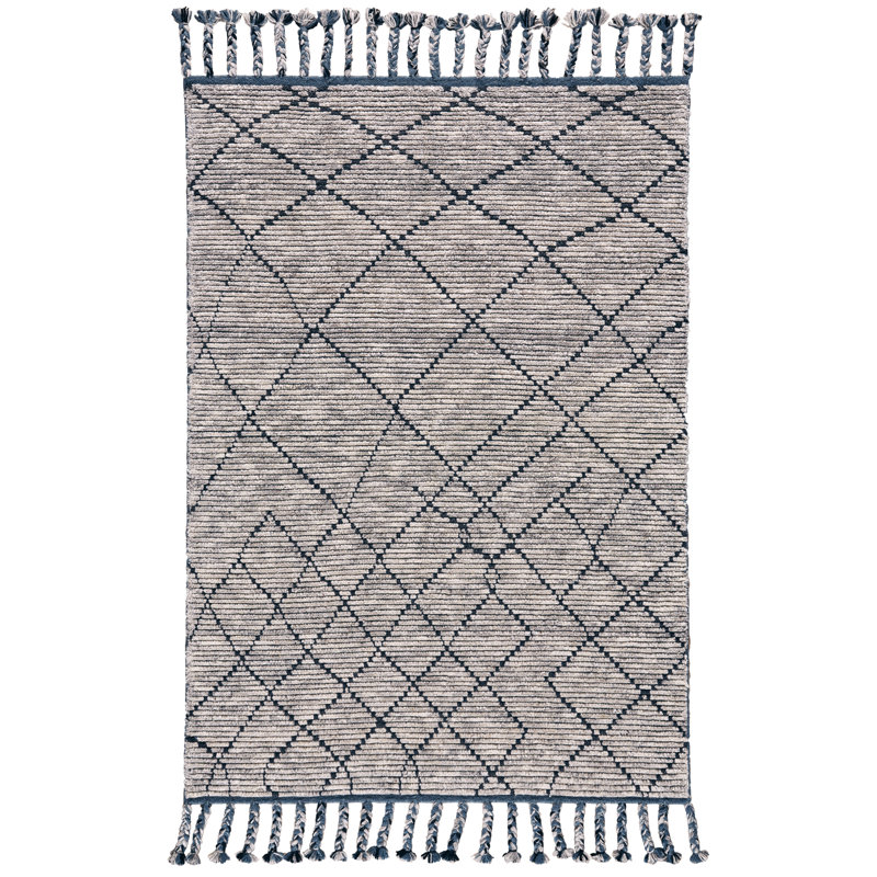 Tapis géométrique noué à la main Masham, Rectangle 4 pi x 6 pi
