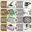 Gadgets de cuisine multifonctionnels 16-en-1 Hachoir à légumes - Hachoir à oignon 8 pales avec récipient, déchiqueteuse à râper, trancheuse et râpe, coupe-légumes pour salade / salade de chou / viande / noix