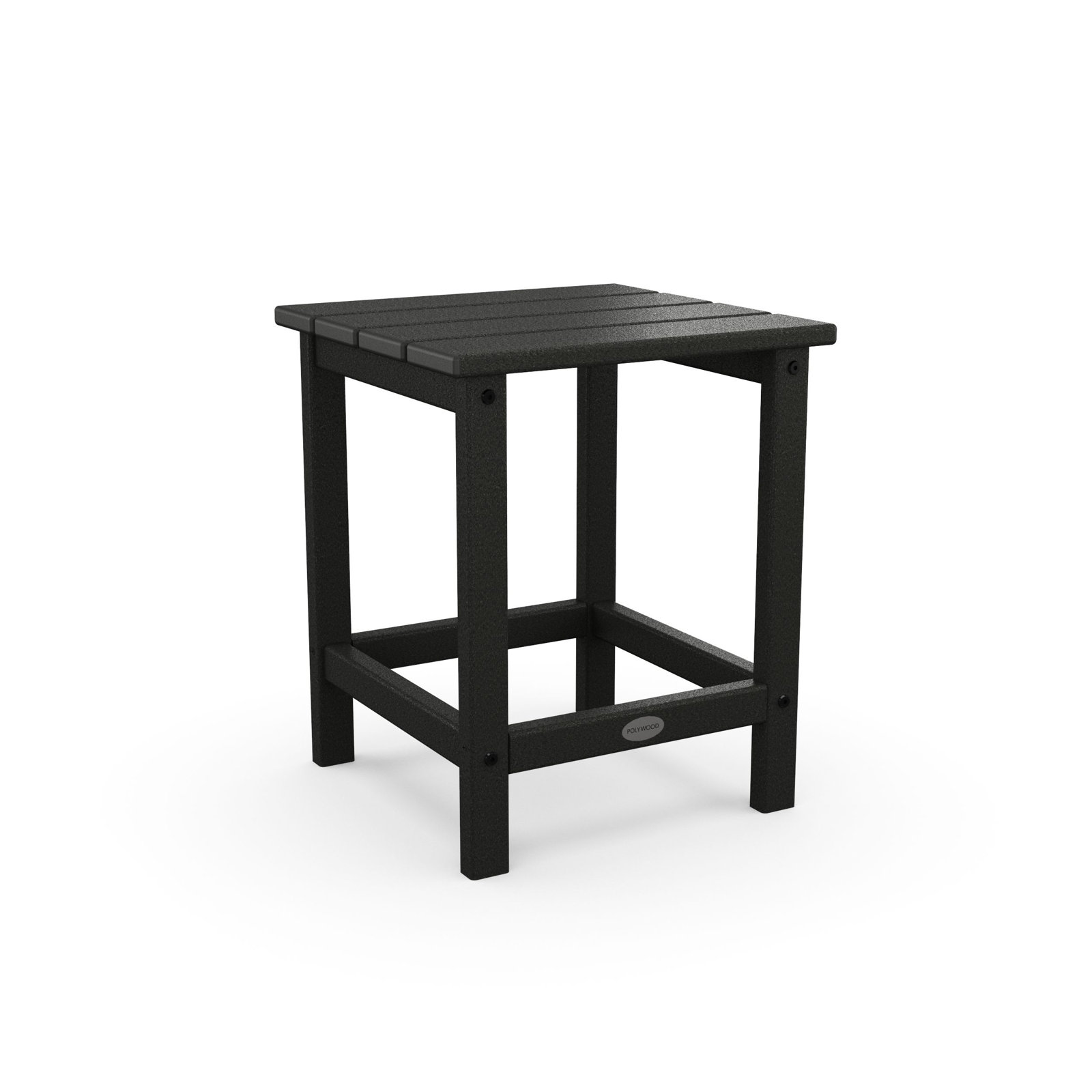 POLYWOOD Long Island 18" Side Table, Black