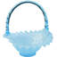 Mid 20th Century Handblown Blue Art-glass Ruffled Basket Accent