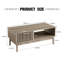 Table basse de 39,4 po, table basse moderne Mid-Century avec 1 tiroir de rangement, tablette ouverte